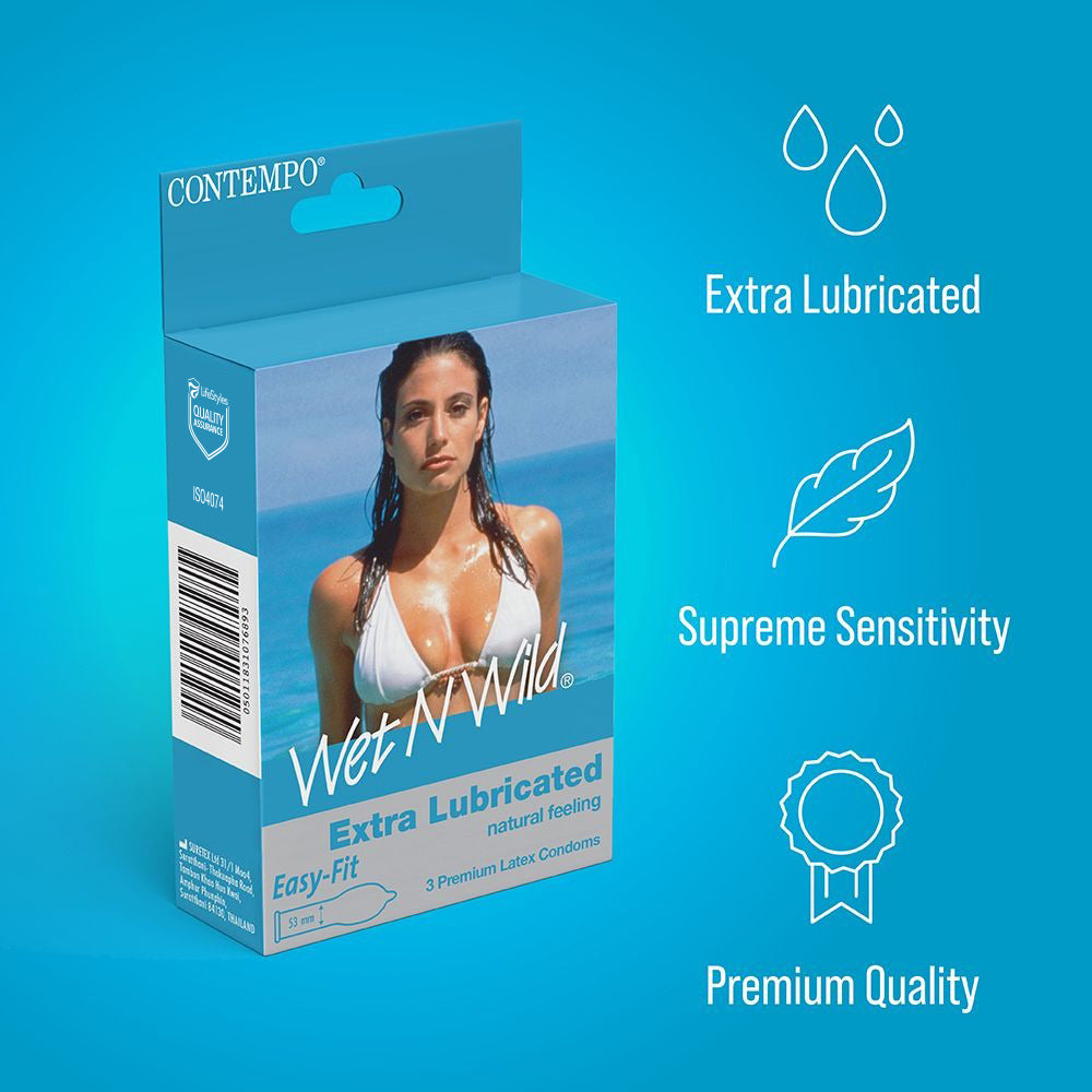 Wet N Wild® Extra Lubricated Condoms 3's