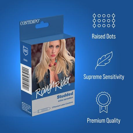 Rough Rider® Studded Condoms 3's