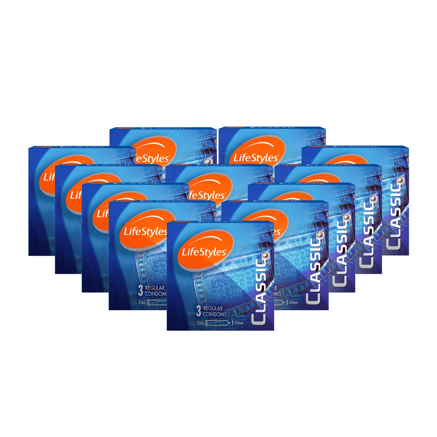 LifeStyles Classic 3's Condoms [BUNDLE OF 12 BOXES]