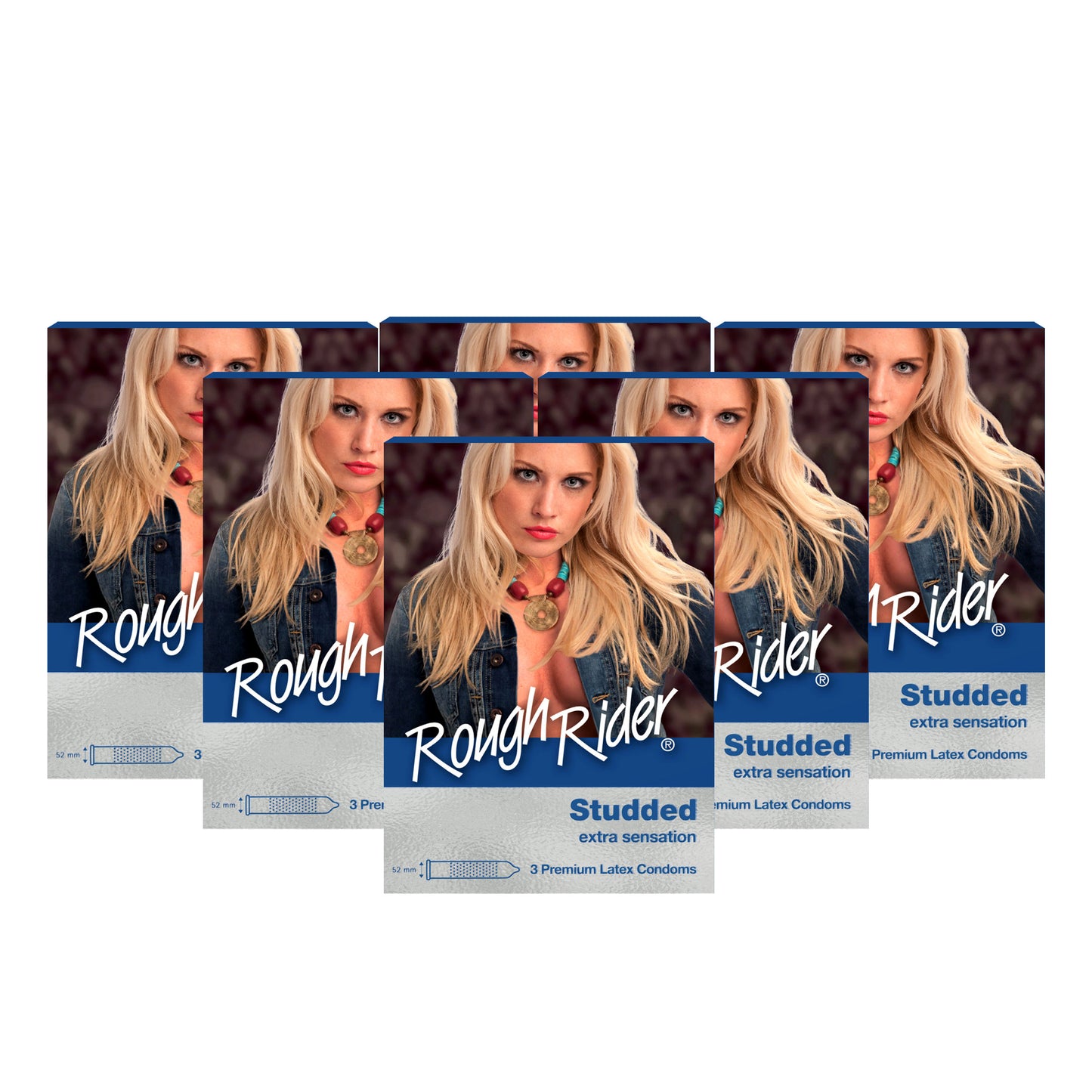 Rough Rider® Studded Condoms 3's [BUNDLE OF 6 BOXES]